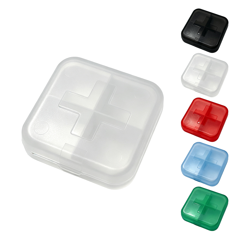 Cross-shaped 4-compartment pill box