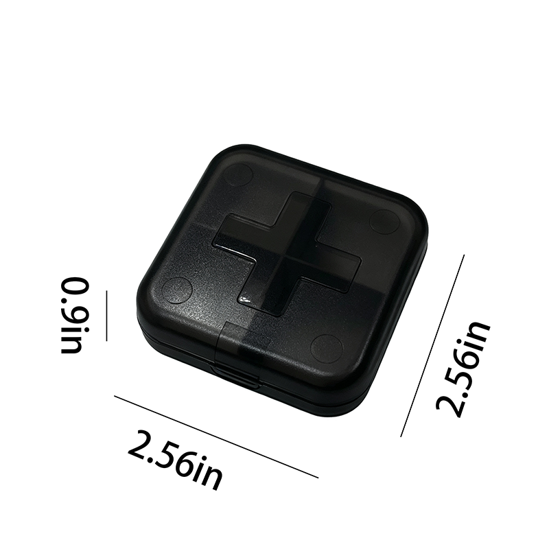 Cross-shaped 4-compartment pill box