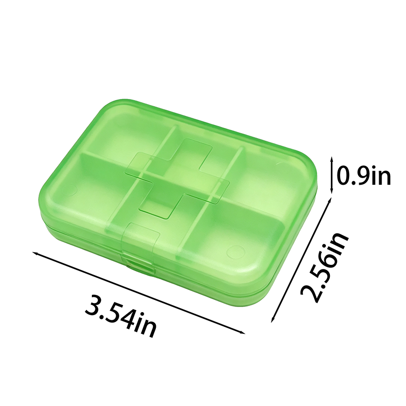 Cross-shaped 6-compartment pill box