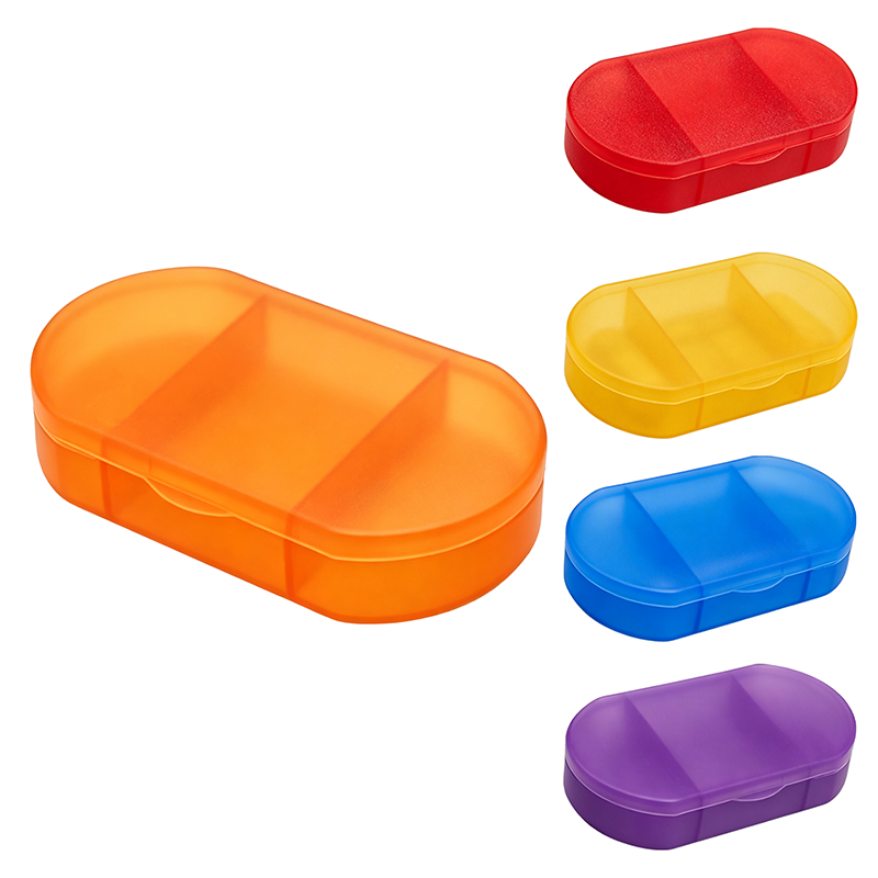 Oval 3-compartment pill box