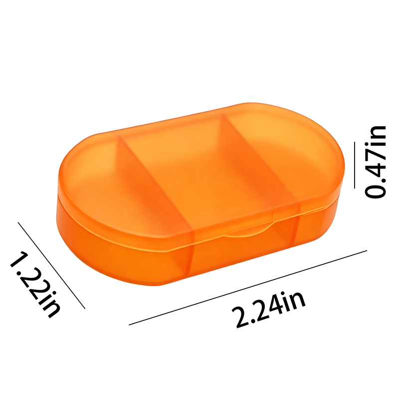 Oval 3-compartment pill box