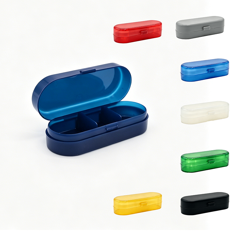 Tall 3-compartment pill box