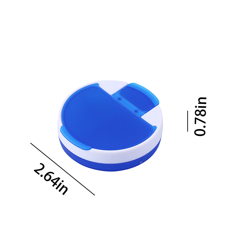 Round 4-compartment pill box