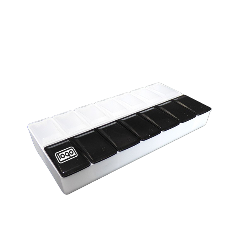 Double row 14 compartments pill box