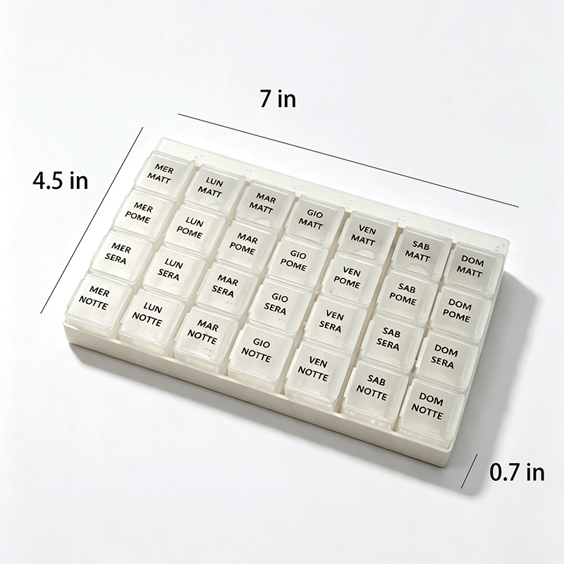 28-compartment pill box
