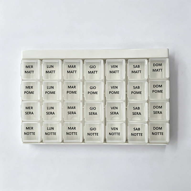 28-compartment pill box