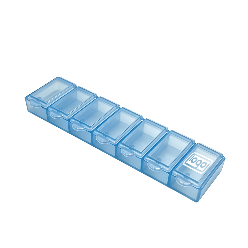 Rectangular 7-compartment pill box
