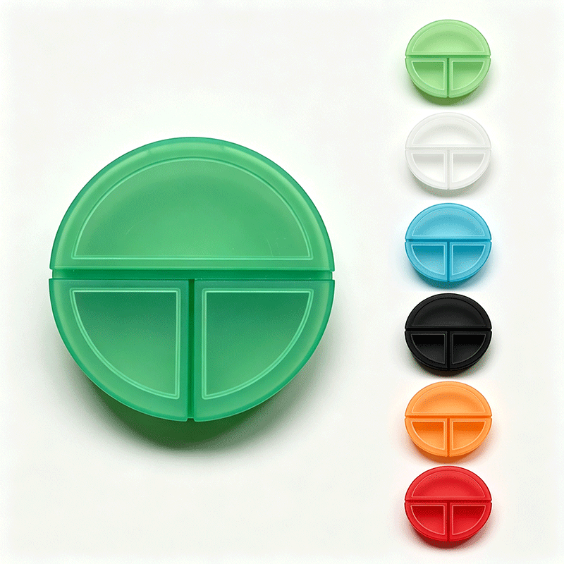 3-compartment round pill box
