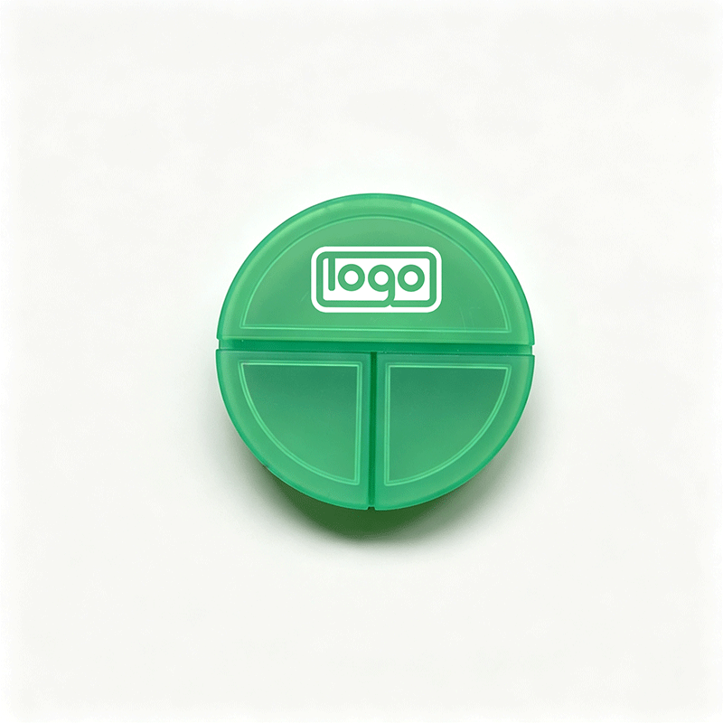 3-compartment round pill box