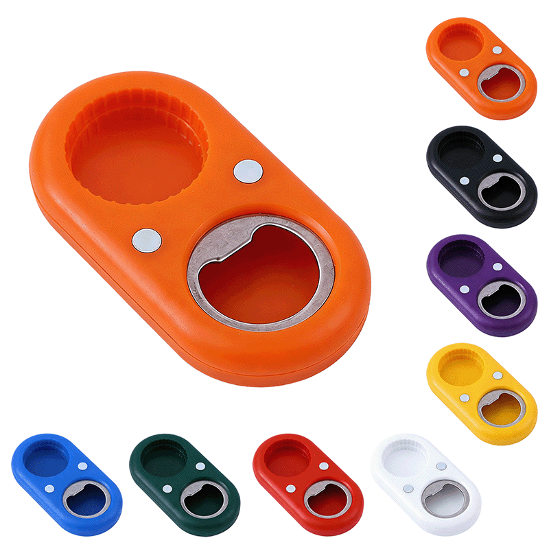 Magnetic Bottle Opener with Cap Storage
