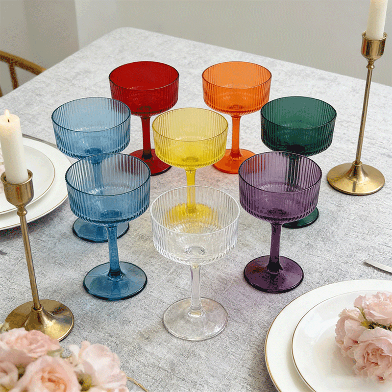 Ribbed Coupe Plastic Goblet
