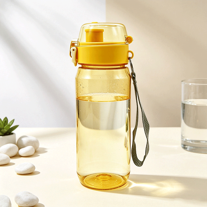 600ml Flip Top Water Bottle With Lanyard