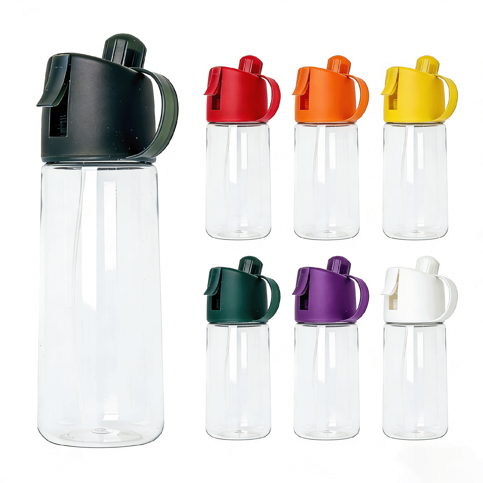 2 in 1 Spray & Sip Plastic Water Bottle With Lanyard